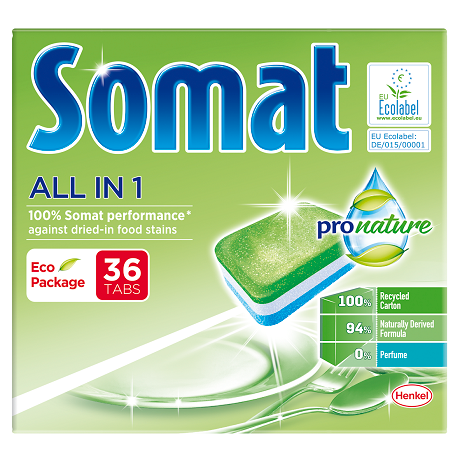 detergent capsule masina vase somat pro nature 36 bucati