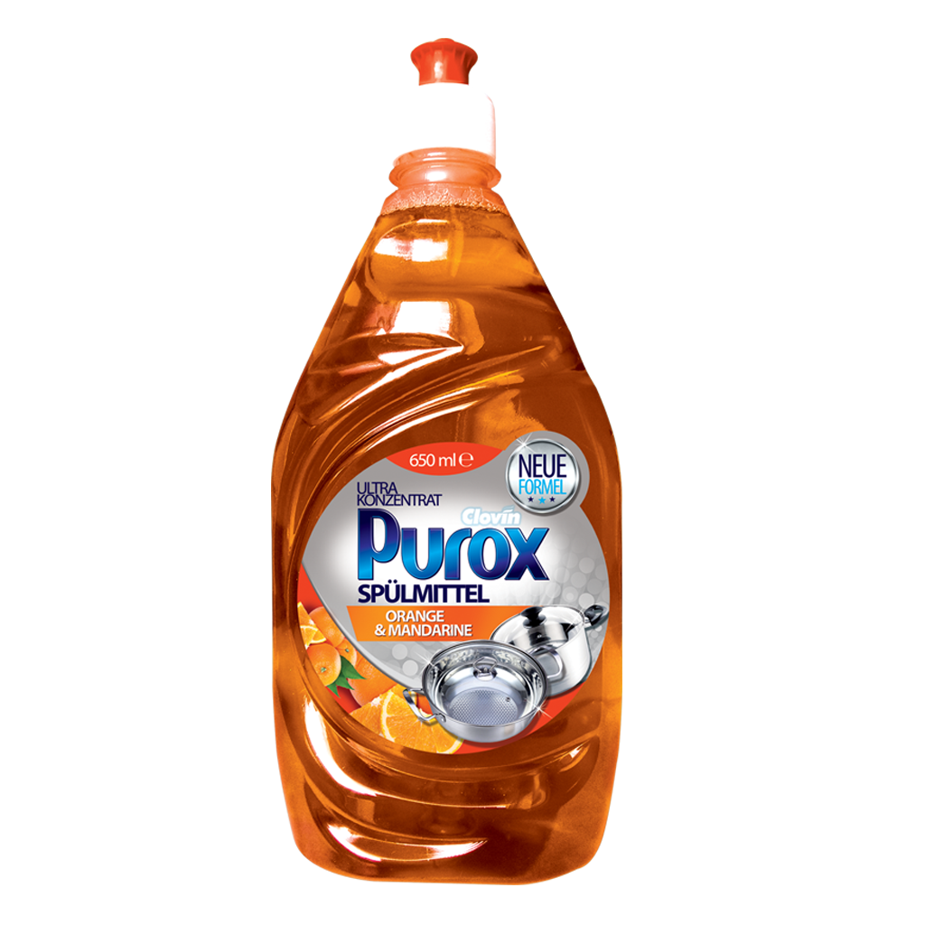 detergent de bucatarie purox gel vase portocale mandarine 650ml