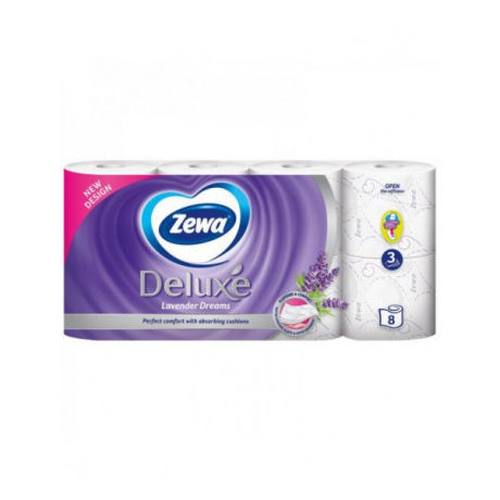 hartie igienica zewa deluxe lavanda 3straturi 8role