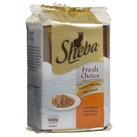 hrana umeda pentru pisici adulte sheba mixt 50g 6plicuri