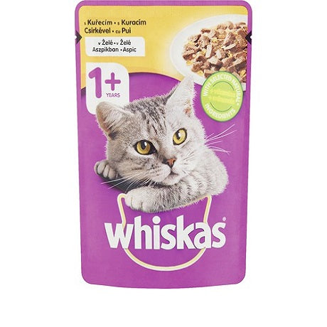 hrana umeda pentru pisici adulte whiskas pui 100g
