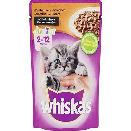hrana umeda pentru pisici  whiskas junior pasare 85g