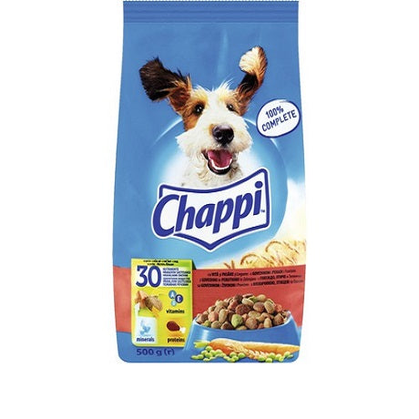 hrana uscata pentru caini chappi vita, pasare si legume 500g