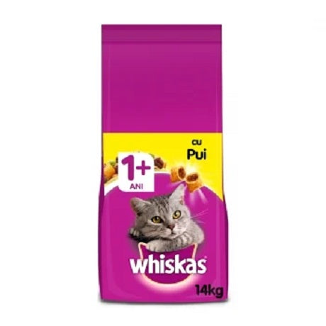 hrana uscata pentru pisici adulte whiskas pui 14kg