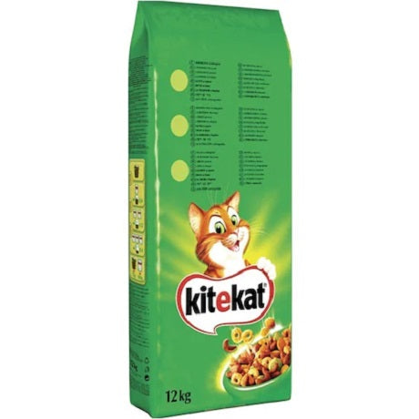 hrana uscata pentru pisici kitekat pasare si legume 12kg