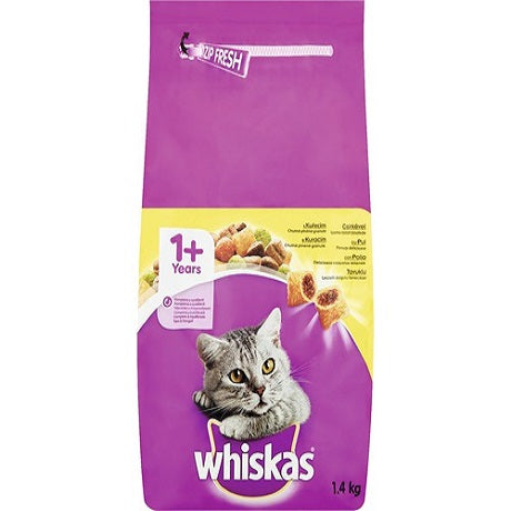 hrana uscata pentru pisici whiskas pui 1.4kg