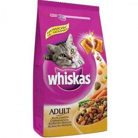 hrana uscata pentru pisici talie medie whiskas pui 300g