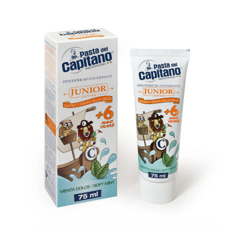 pasta de dinti del capitano moale pentru copii cu aroma de menta 75ml