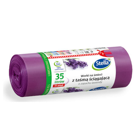 saci menajeri stella ultra 15buc snur lavanda 35l 