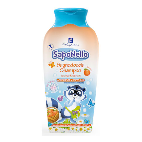 sampon gel dus saponello piersica 400ml