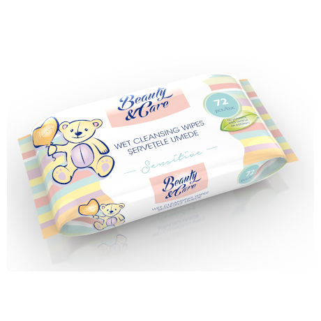 servetele umede stella beauty care senzitive 72buc
